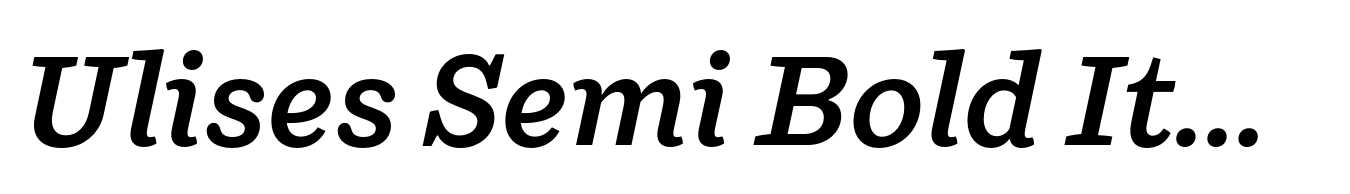 Ulises Semi Bold Italic
